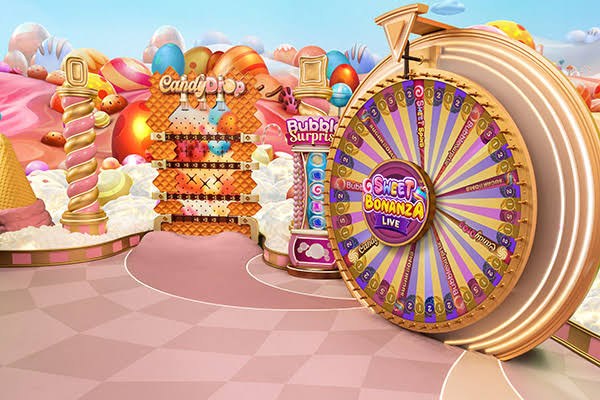 Sweet Bonanza Live – studio game show z kołem Candy Drop, Sugar Bomb i Sweet Spins