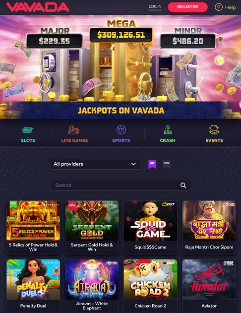 Lobby Vavada Casino – jackpoty Major, Mega, Minor i siatka slotów z filtrami dostawców